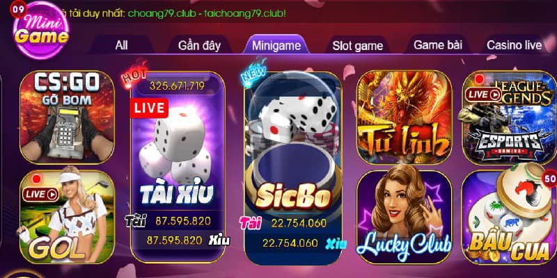 Minigame được đánh giá cao tại ChoangClub